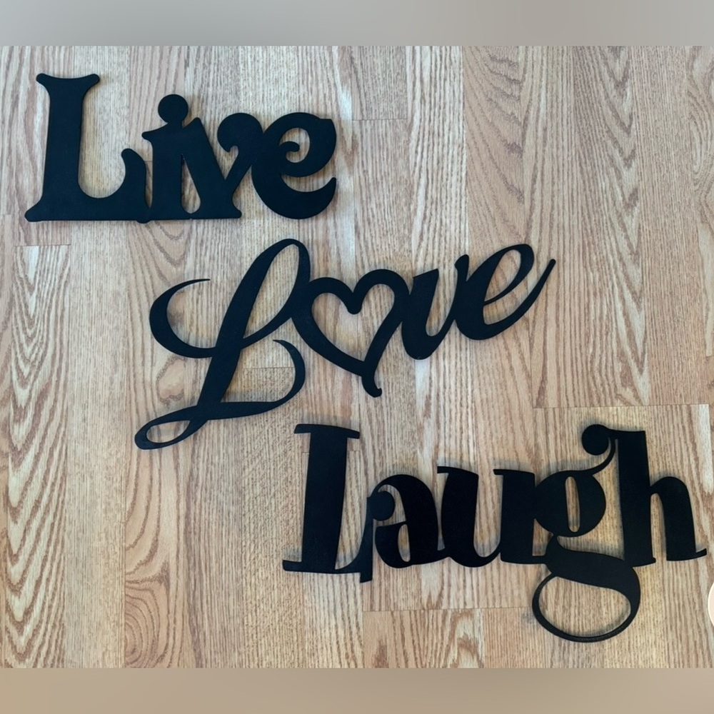 Large ‘Live Love Laugh’ Black Metal Wall Decor
